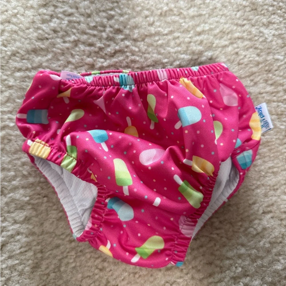 i play. Pink Ice Pop Print Swim Diaper
